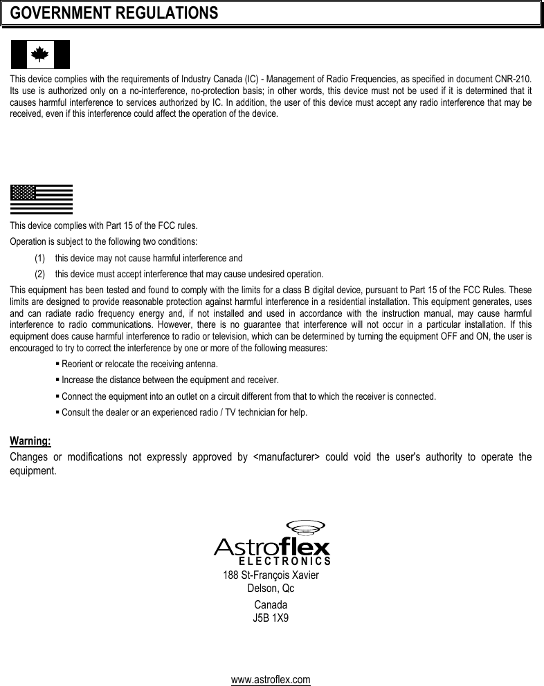 Page 2 of 12 - Astrostart Astrostart-Rs-611-Users-Manual PUB2007007V00R00