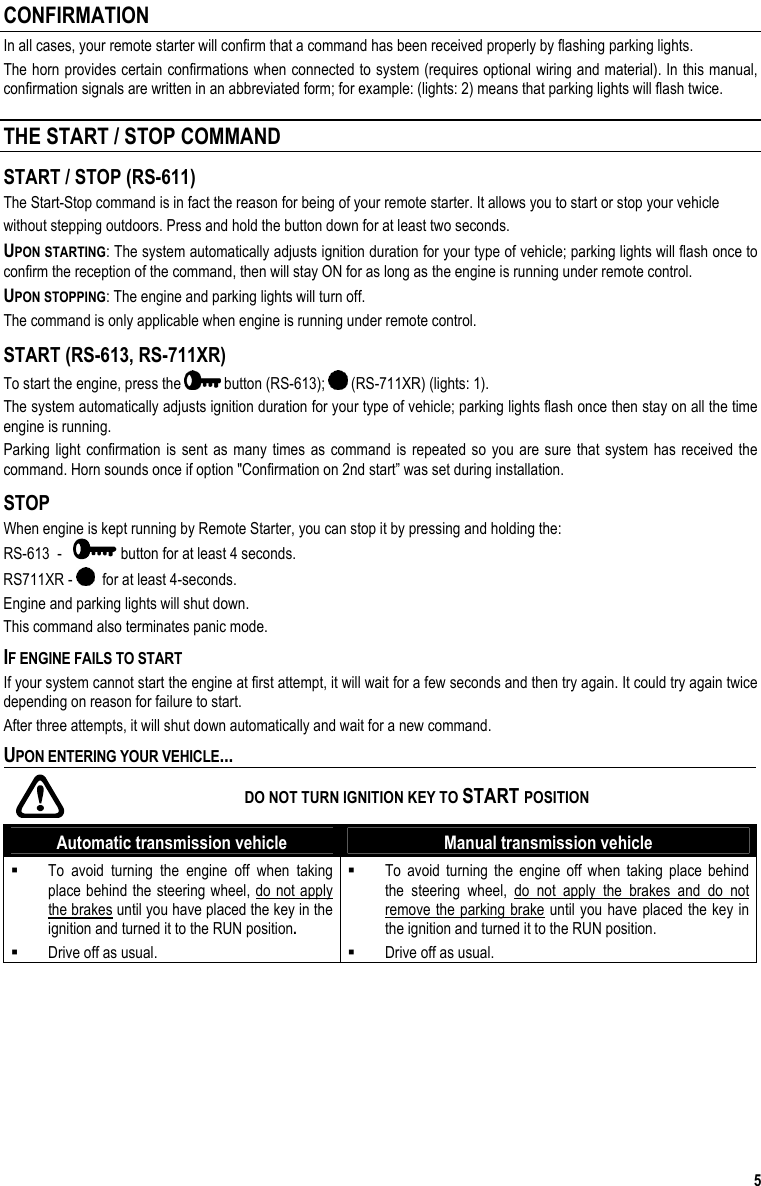 Page 7 of 12 - Astrostart Astrostart-Rs-611-Users-Manual PUB2007007V00R00