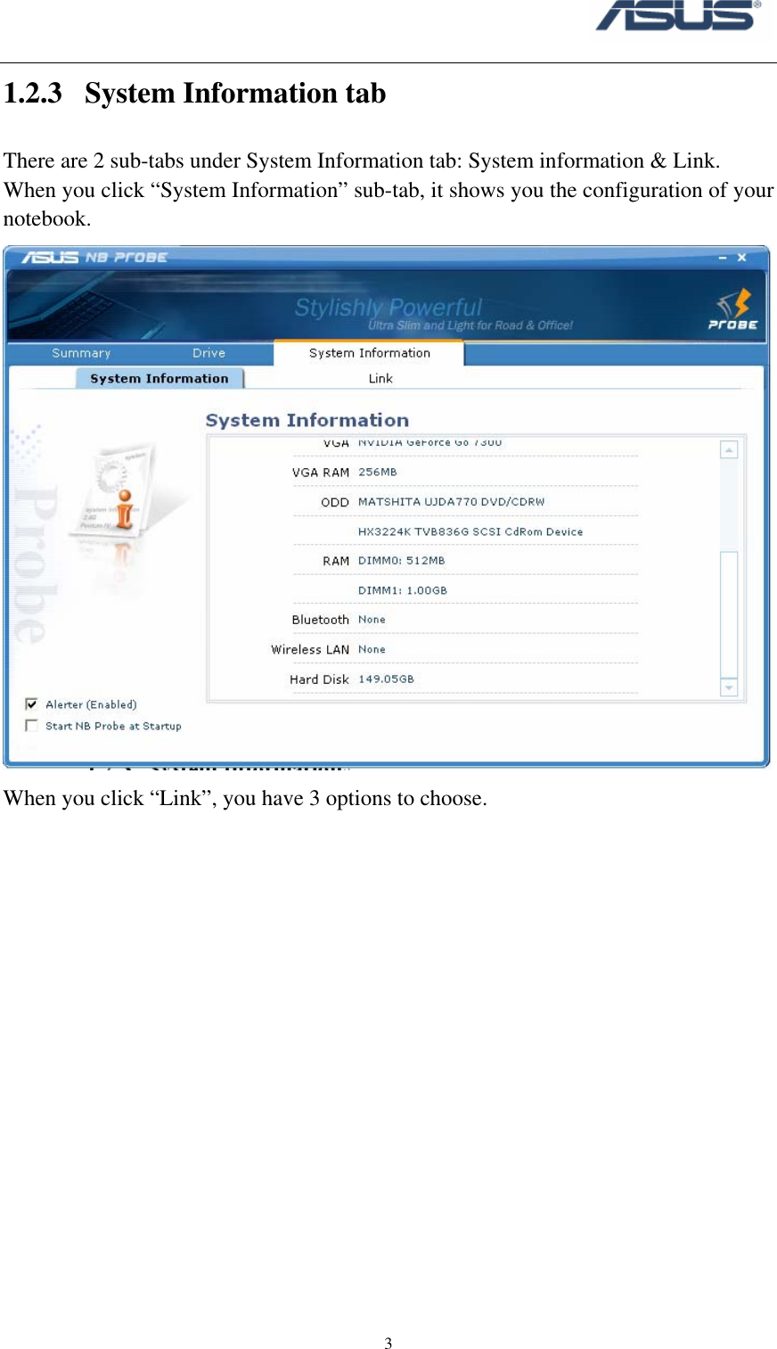 Page 5 of 8 - Asus - NB Probe If Not Then  NBprobe User Guide XP EN V1