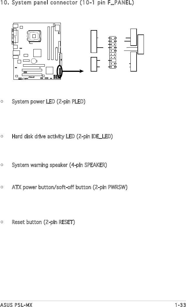 Материнская плата asus p5l mx схема подключения