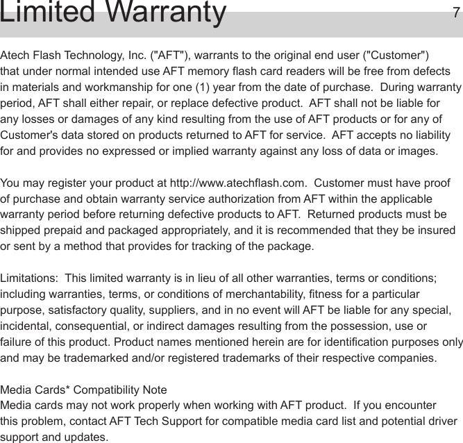 Page 8 of 8 - Atech-Flash-Technology Atech-Flash-Technology-Pro-Gear-Xp-14-Users-Manual- Cover B A  Atech-flash-technology-pro-gear-xp-14-users-manual