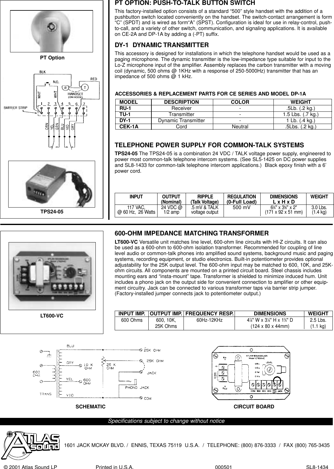 Page 2 of 2 - Atlas-Sound Atlas-Sound-Dp-1A-Users-Manual-  Atlas-sound-dp-1a-users-manual