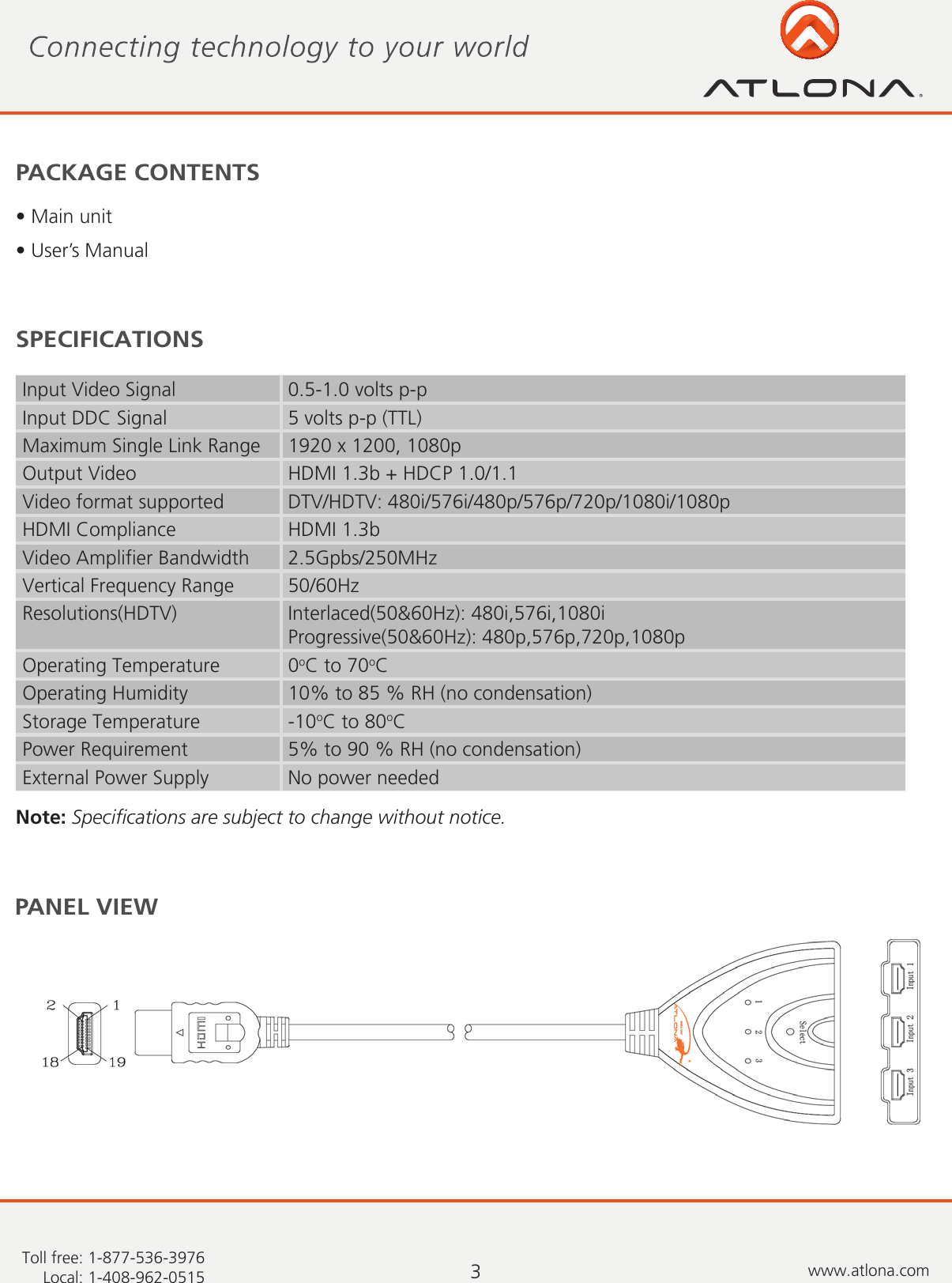 Page 4 of 8 - Atlona AT-HAD-V31 User Manual To The F278a27d-9172-4d1f-acb4-8fb955410b36