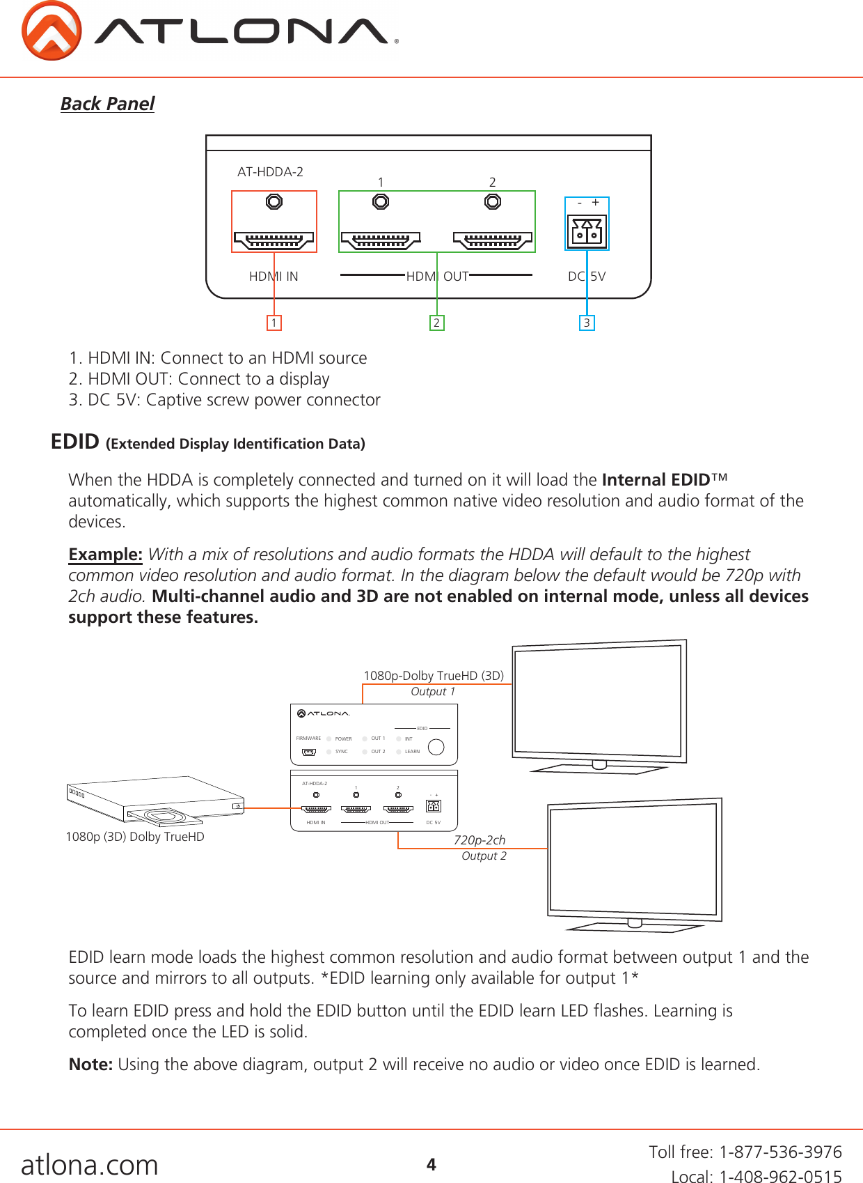 Page 4 of 9 - Atlona AT-HDDA-2 User Manual  To The 5726e6ec-1069-4535-aeea-3c2d14c80986