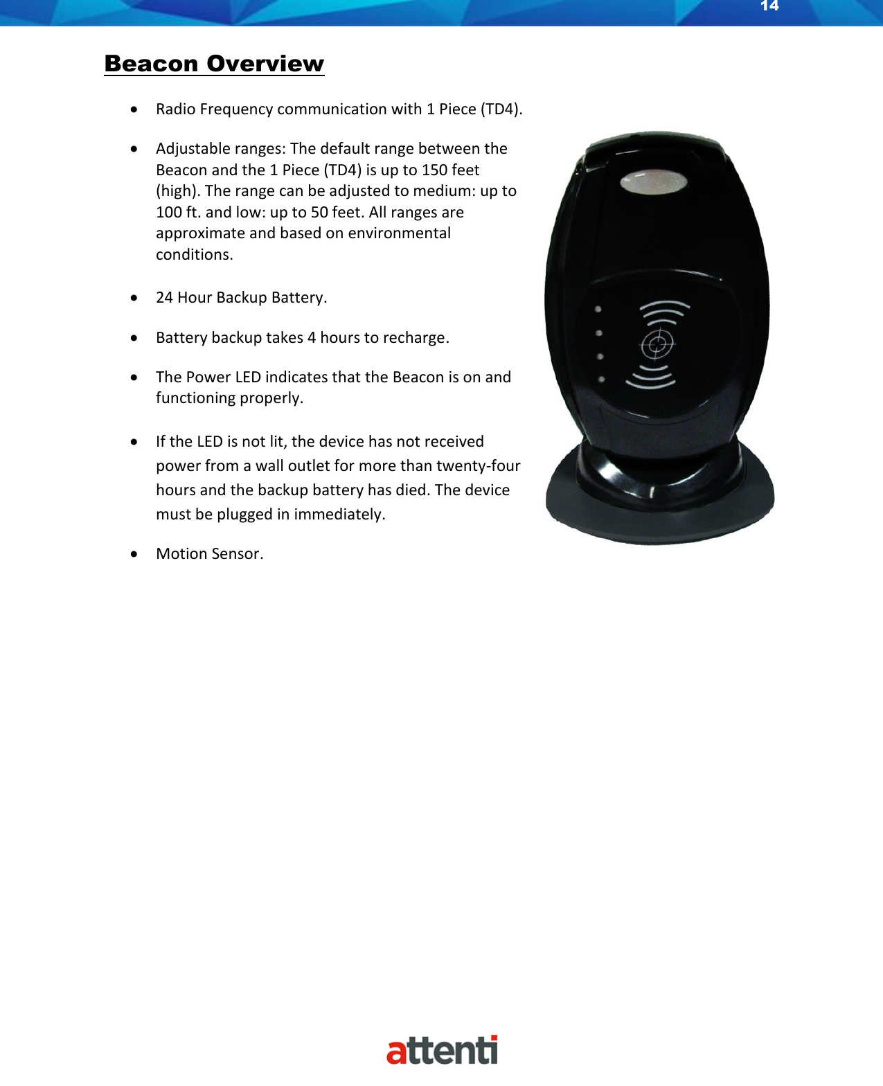 Page 14 of Attenti US TSSDB-830-5 1-Piece Home Curfew RF Monitoring Unit User Manual 