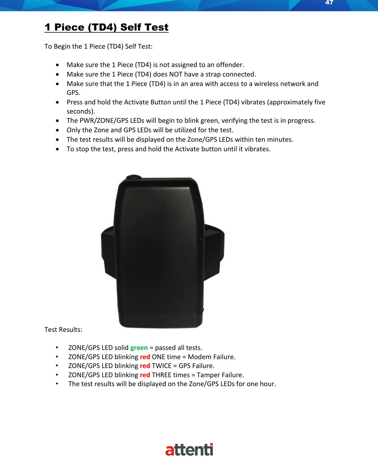 Page 47 of Attenti US TSSDB-830-5 1-Piece Home Curfew RF Monitoring Unit User Manual 