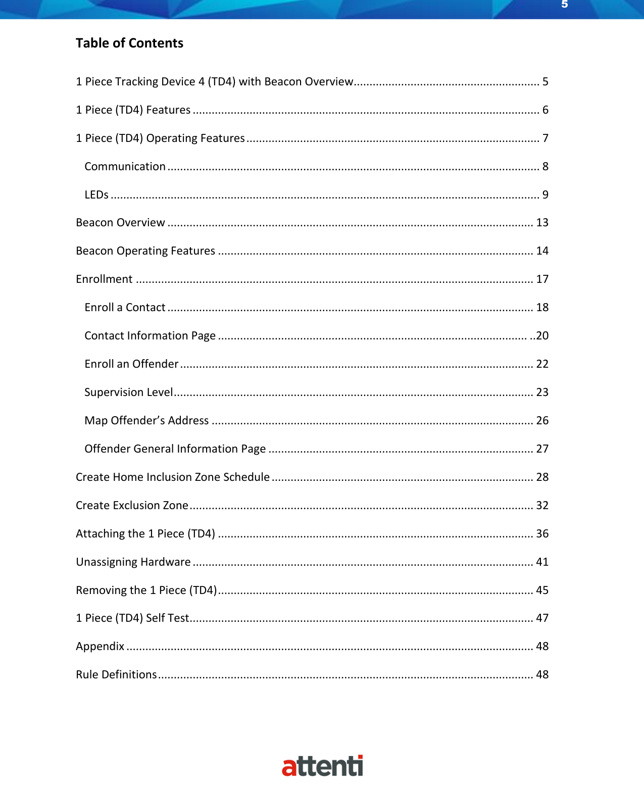 Page 5 of Attenti US TSSDB-830-5 1-Piece Home Curfew RF Monitoring Unit User Manual 