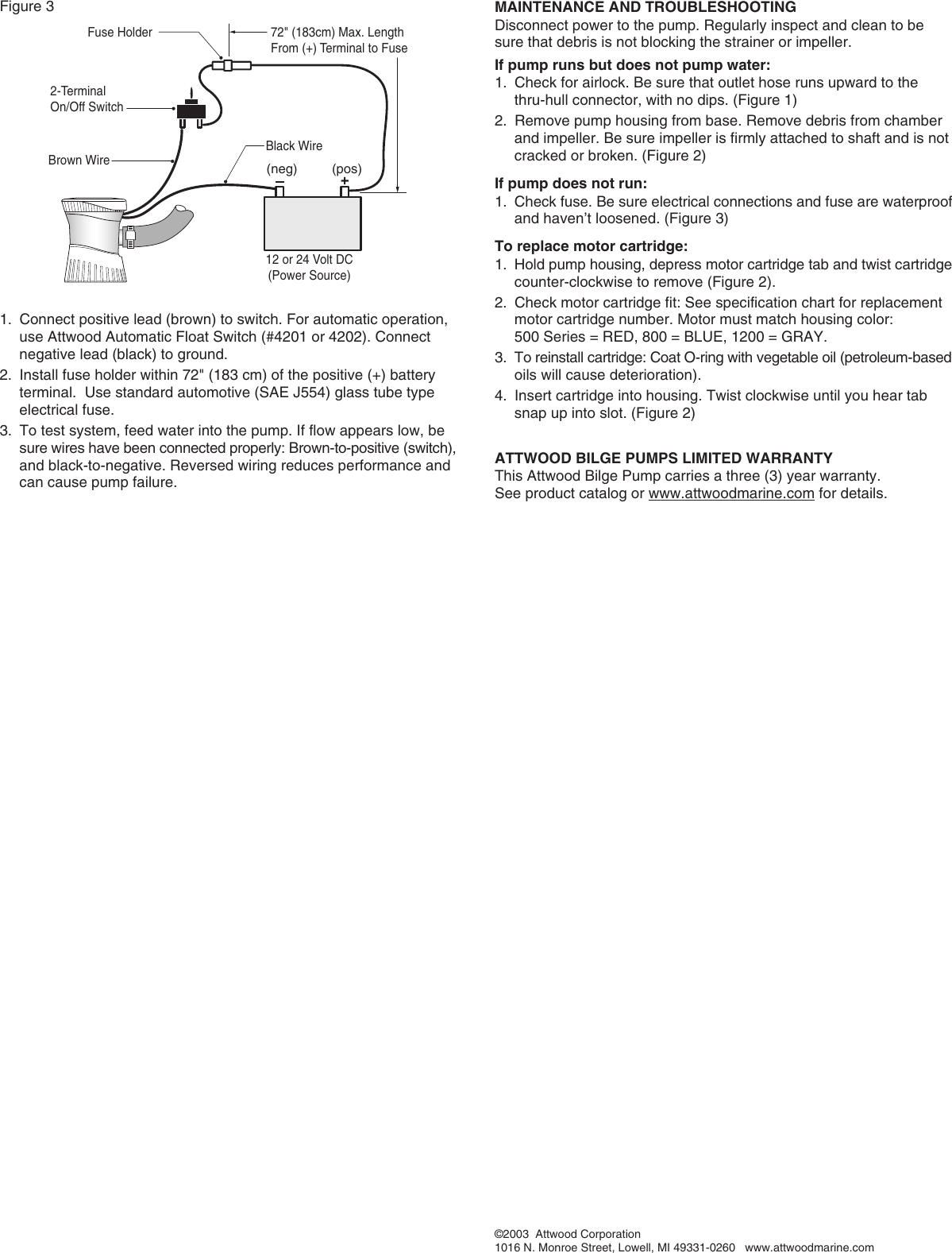 Page 2 of 2 - Attwood Attwood-Tsunami-4608-Users-Manual- 69390 Tsu Bilge Pump Replac.pm7  Attwood-tsunami-4608-users-manual