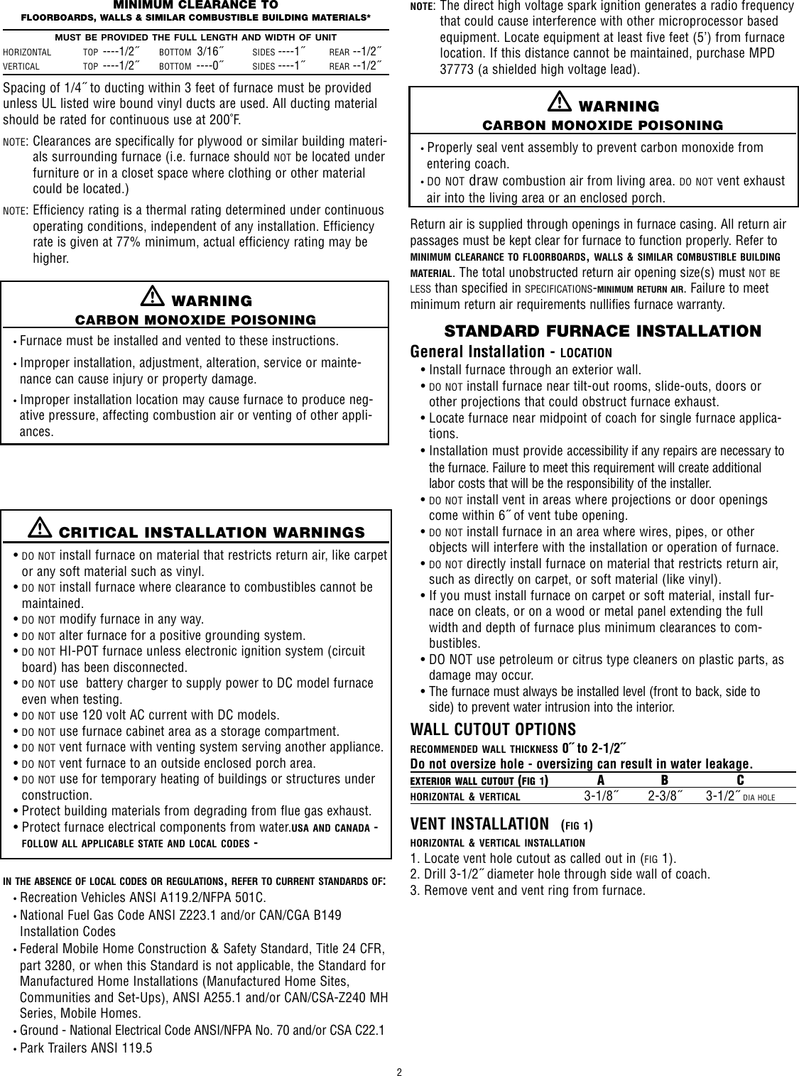 Page 2 of 7 - Atwood-Mobile-Products Atwood-Mobile-Products-Hydro-Flame-8935-Users-Manual-  Atwood-mobile-products-hydro-flame-8935-users-manual