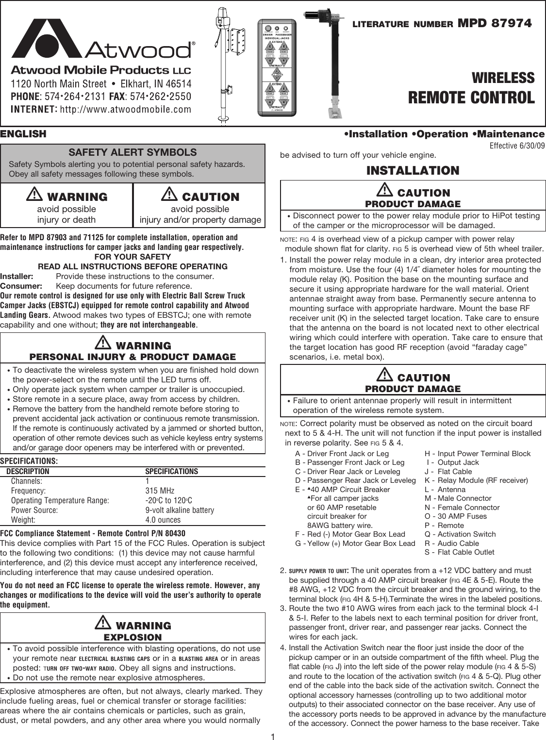 Page 1 of 4 - Atwood-Mobile-Products Atwood-Mobile-Products-Mpd-87903-Users-Manual-  Atwood-mobile-products-mpd-87903-users-manual