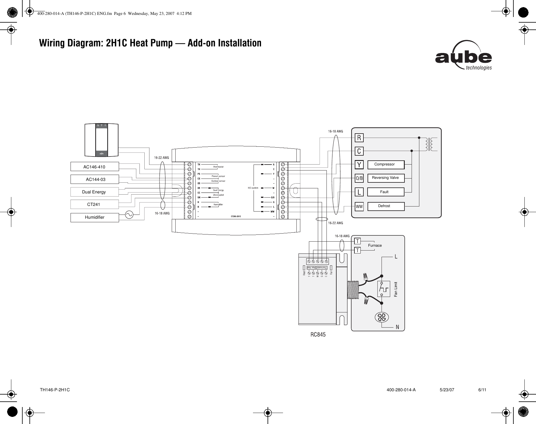 Page 6 of 11 - Aube-Technologies Aube-Technologies-Hvac-Th146-P-2H1C-Users-Manual- 400-280-014-A (TH146-P-2H1C) ENG  Aube-technologies-hvac-th146-p-2h1c-users-manual