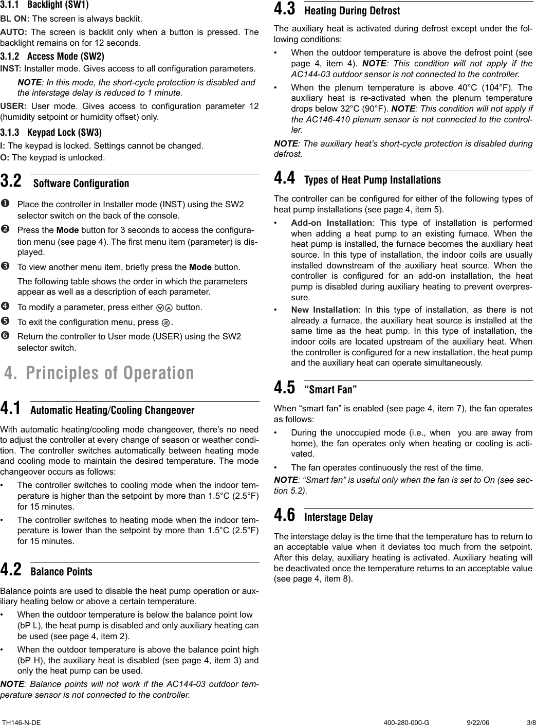 Page 3 of 8 - Aube-Technologies Aube-Technologies-Non-Programmable-Heat-Pump-Controller-Th146-N-De-Users-Manual- 400-280-000-G (TH146-N-DE) ENG (print At 90% Scale)  Aube-technologies-non-programmable-heat-pump-controller-th146-n-de-users-manual