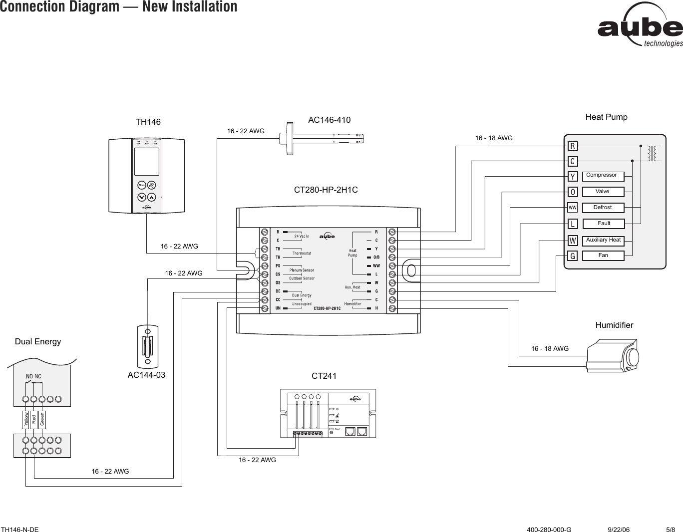 Page 5 of 8 - Aube-Technologies Aube-Technologies-Non-Programmable-Heat-Pump-Controller-Th146-N-De-Users-Manual- 400-280-000-G (TH146-N-DE) ENG (print At 90% Scale)  Aube-technologies-non-programmable-heat-pump-controller-th146-n-de-users-manual