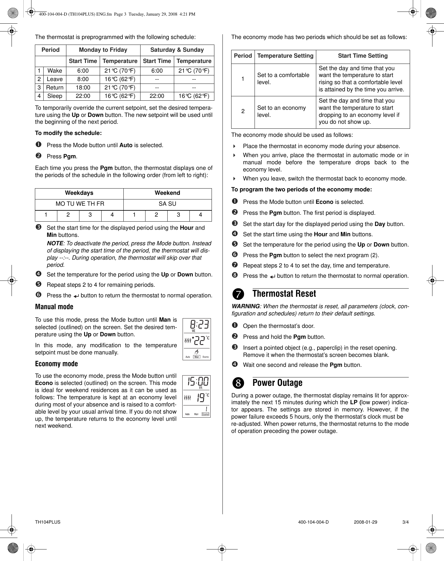 Page 3 of 4 - Aube-Technologies Aube-Technologies-Th104Plus-Users-Manual- 400-104-004-D (TH104PLUS) ENG  Aube-technologies-th104plus-users-manual