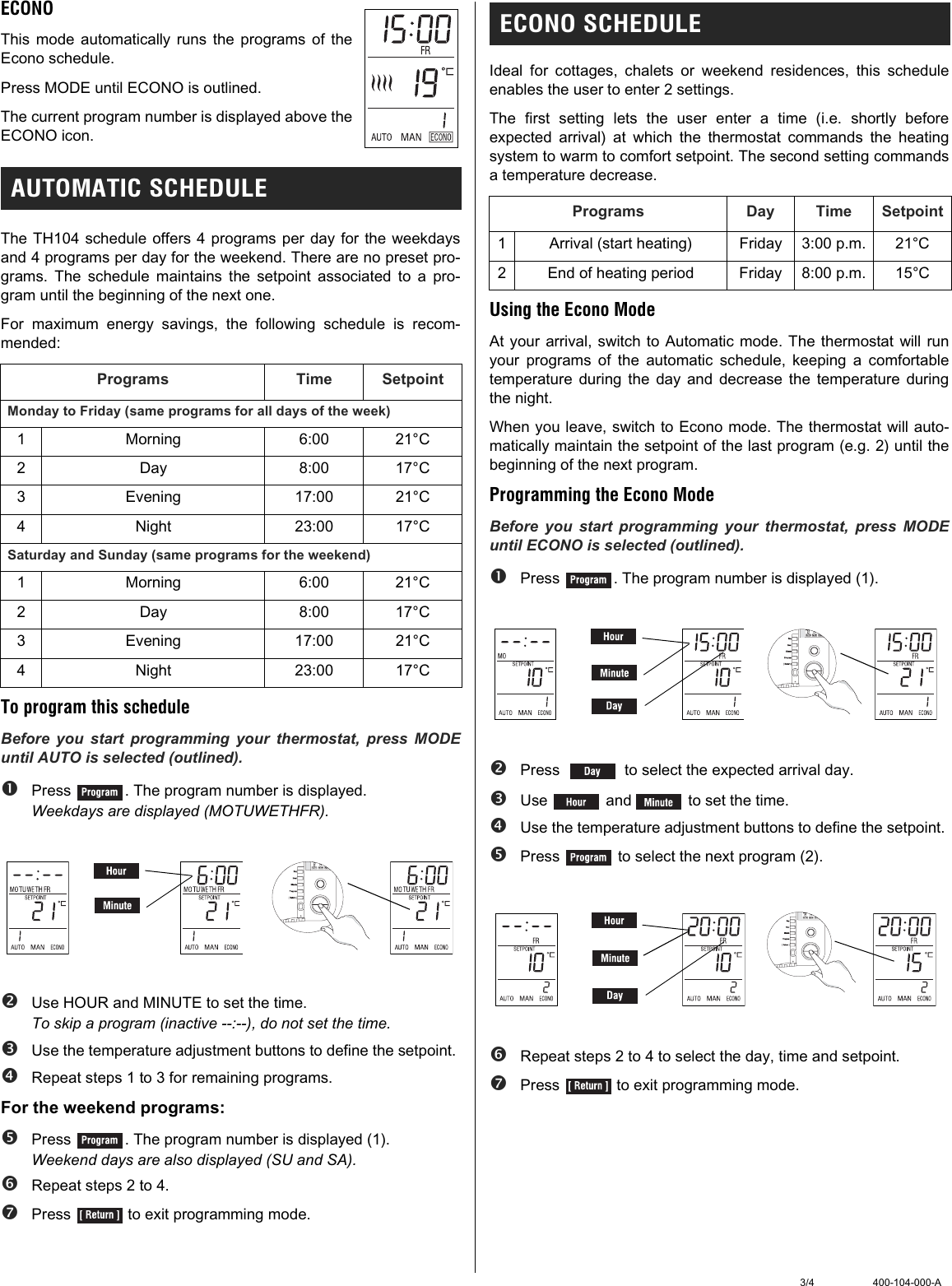 Page 3 of 5 - Aube-Technologies Aube-Technologies-Th104-Users-Manual- TH104_ENG  Aube-technologies-th104-users-manual