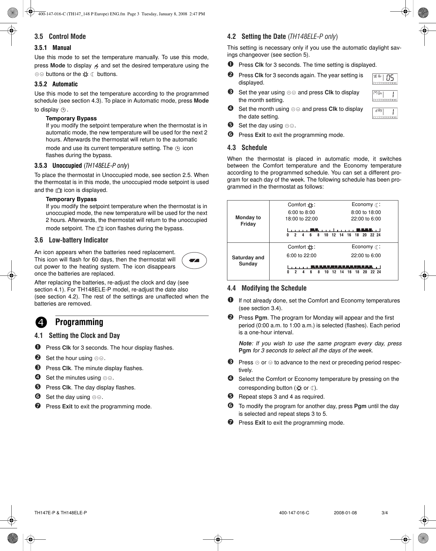 Page 3 of 4 - Aube-Technologies Aube-Technologies-Th147E-P-Users-Manual- 400-147-016-C (TH147_148 P Europe) ENG Aube-technologies-th147e-p-users-manual