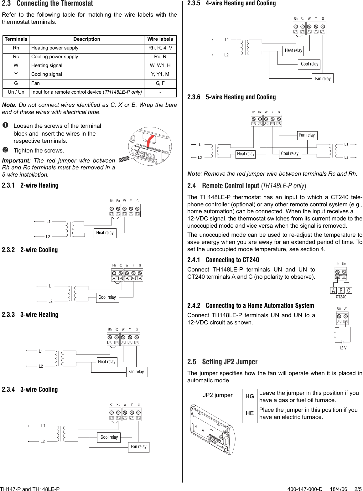 Page 2 of 5 - Aube-Technologies Aube-Technologies-Th147-P-Users-Manual- 400-147-000-D (TH147_TH148 P Aube) ENG  Aube-technologies-th147-p-users-manual