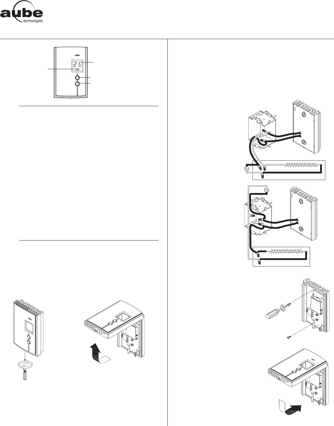 Aube Technologies Th209 Users Manual 400 209 000 A (TH209) ENG