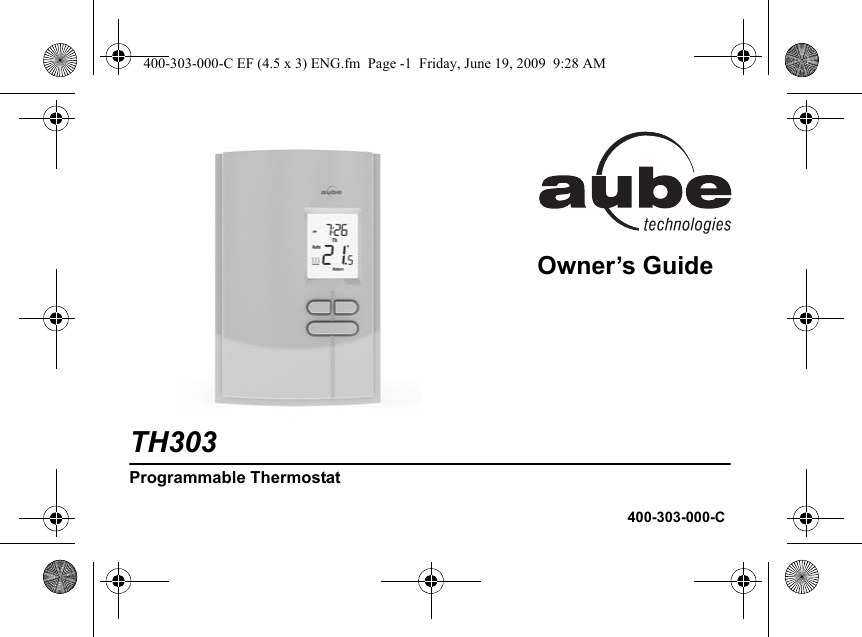Aube Technologies Th303 Users Manual 400 303 000 C EF (4.5 X 3) ENG