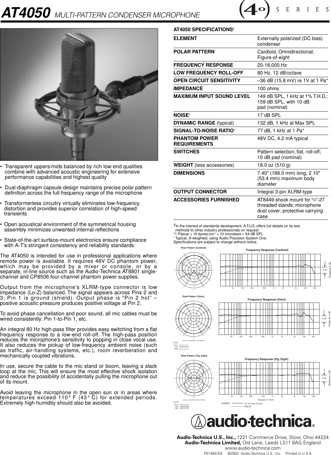Page 1 of 1 - Audio-Technica Audio-Technica-At4050-Users-Manual- AT4050_english Audio-technica-at4050-users-manual
