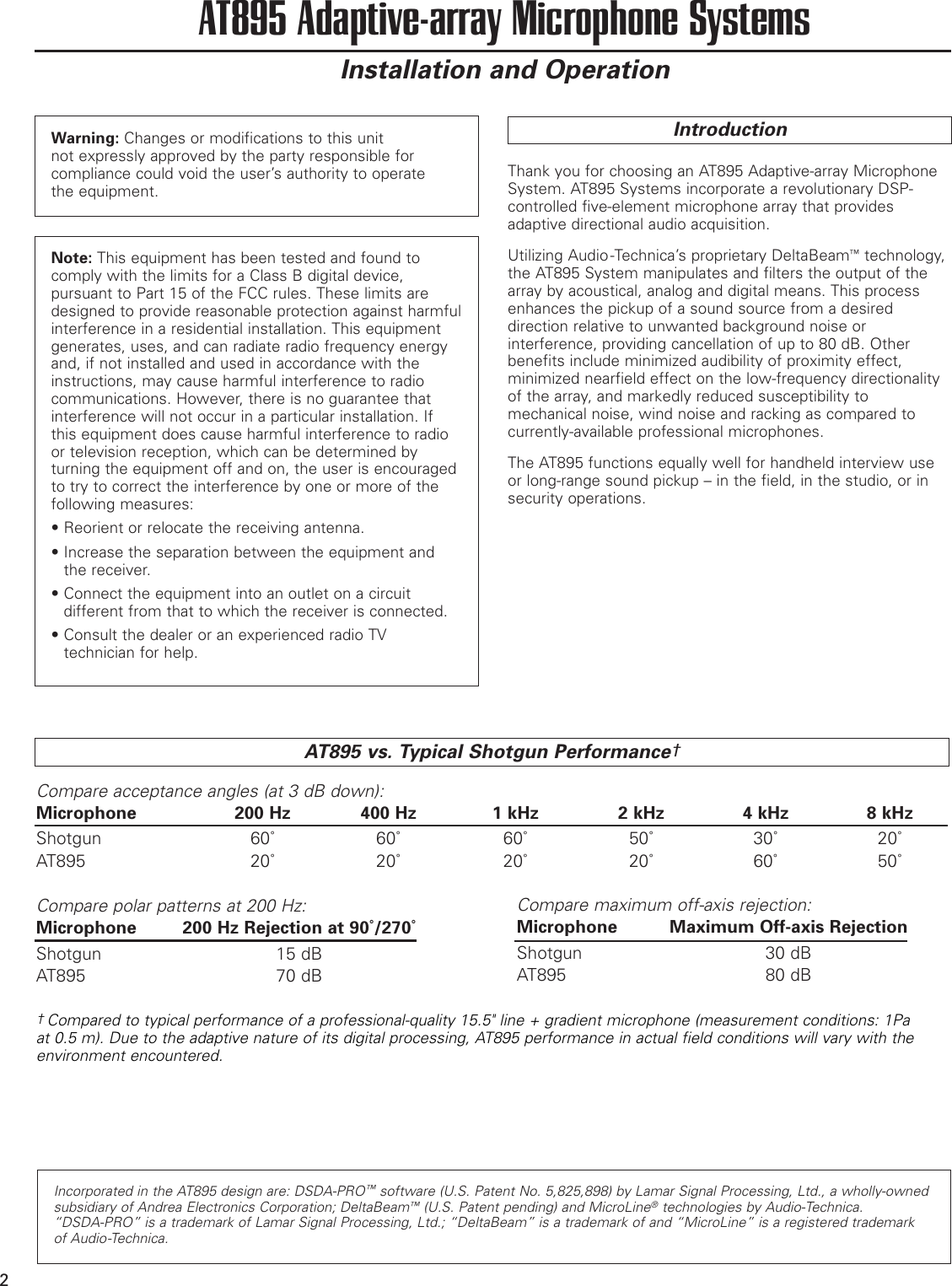 Page 2 of 8 - Audio-Technica Audio-Technica-At895-Users-Manual- P51171-x/AT895 OwnMan  Audio-technica-at895-users-manual