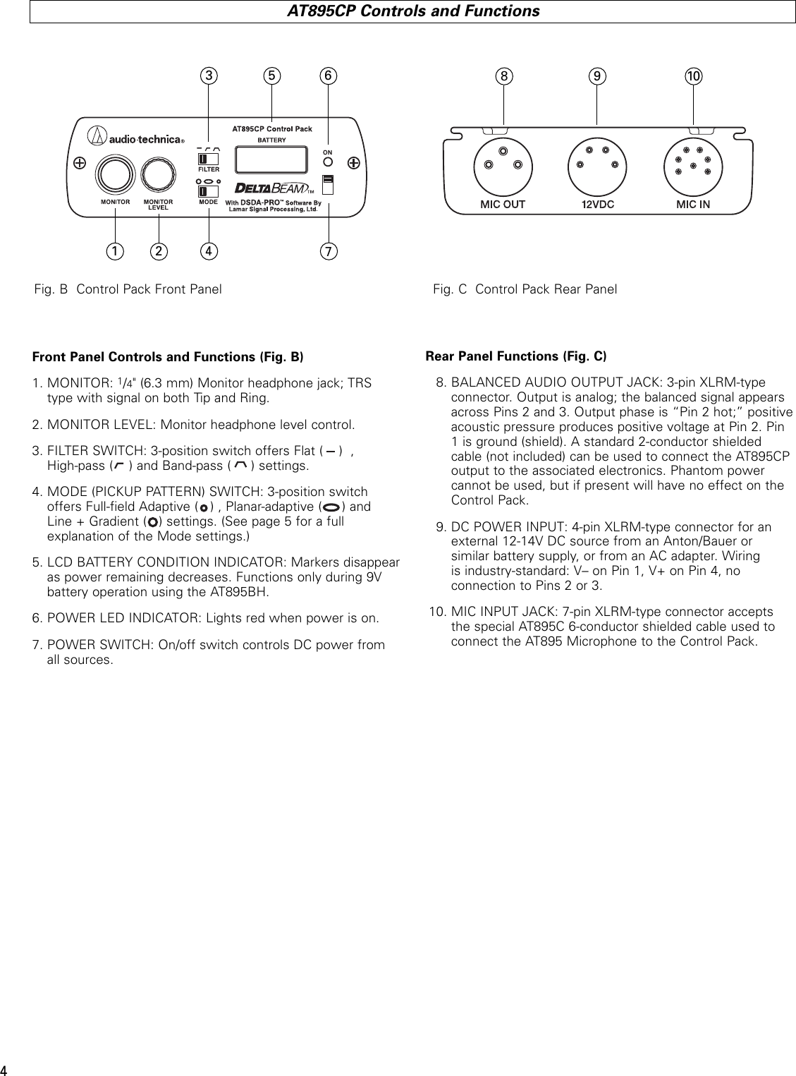Page 4 of 8 - Audio-Technica Audio-Technica-At895-Users-Manual- P51171-x/AT895 OwnMan  Audio-technica-at895-users-manual