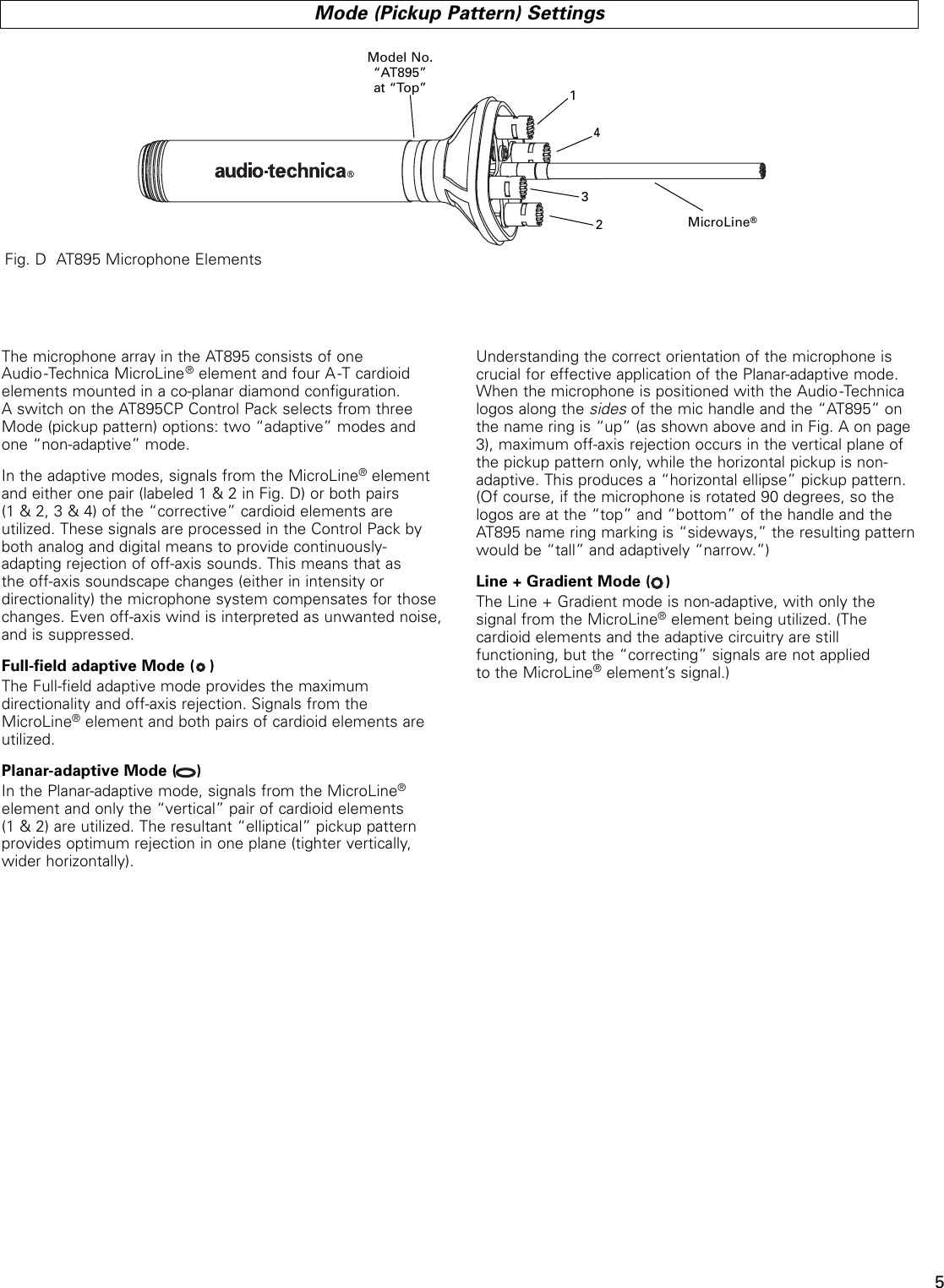 Page 5 of 8 - Audio-Technica Audio-Technica-At895-Users-Manual- P51171-x/AT895 OwnMan  Audio-technica-at895-users-manual