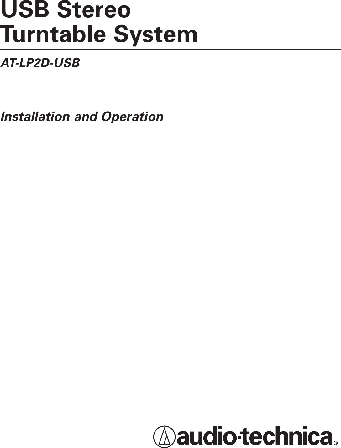 Page 1 of 8 - Audio-Technica Audio-Technica-At-Lp2D-Usb-Users-Manual- AT-LP2D USB_OM  Audio-technica-at-lp2d-usb-users-manual