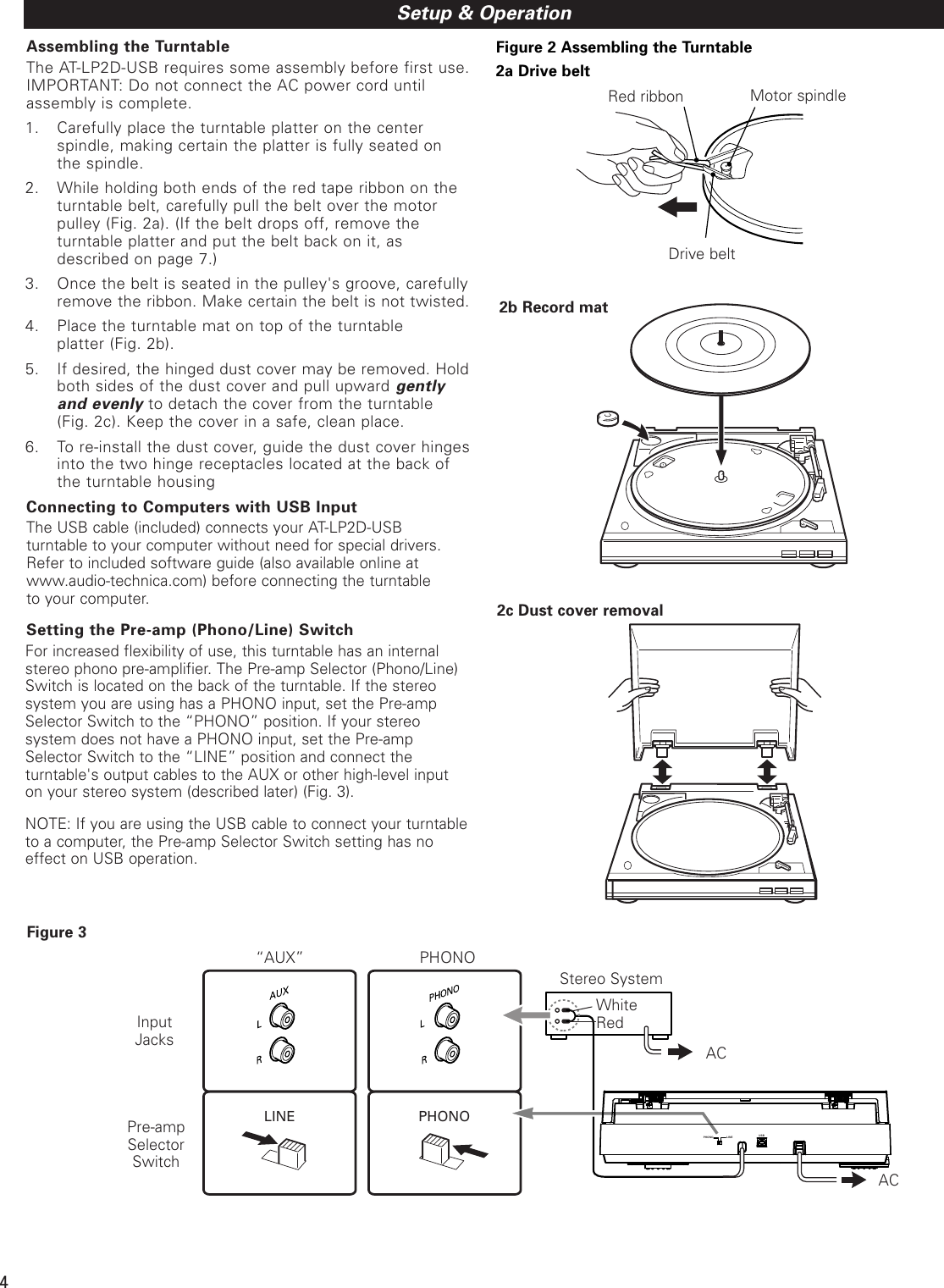 Page 4 of 8 - Audio-Technica Audio-Technica-At-Lp2D-Usb-Users-Manual- AT-LP2D USB_OM  Audio-technica-at-lp2d-usb-users-manual