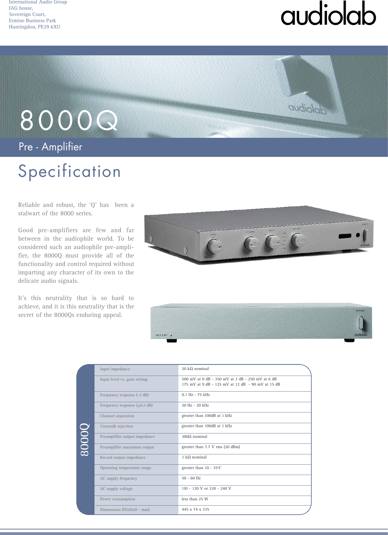 Page 1 of 1 - Audiolab Audiolab-8000Q-Users-Manual-  Audiolab-8000q-users-manual