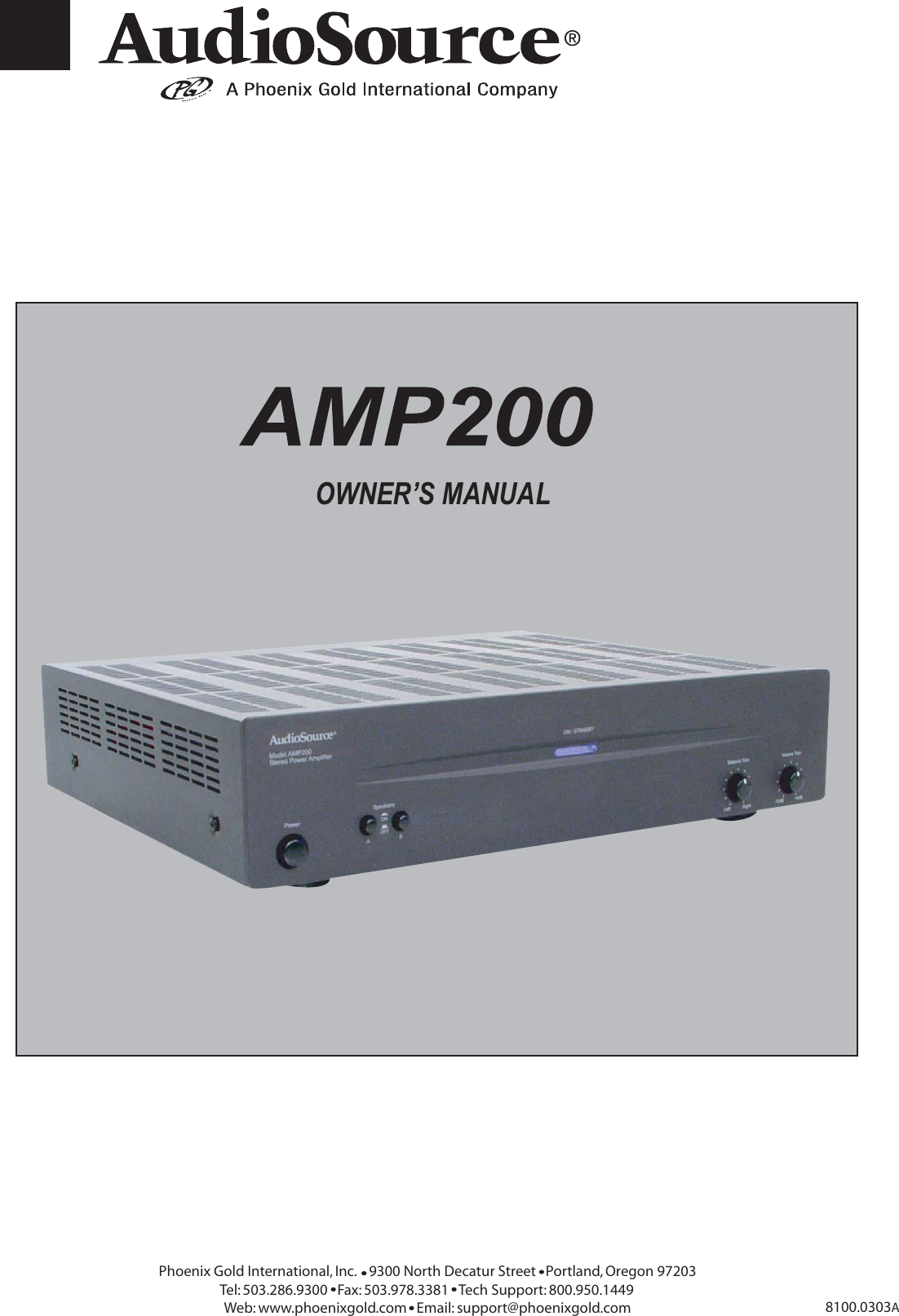 Page 1 of 6 - Audiosource Audiosource-Audiosource-Stereo-Amplifier-Amp200-Users-Manual- Page-1  Audiosource-audiosource-stereo-amplifier-amp200-users-manual