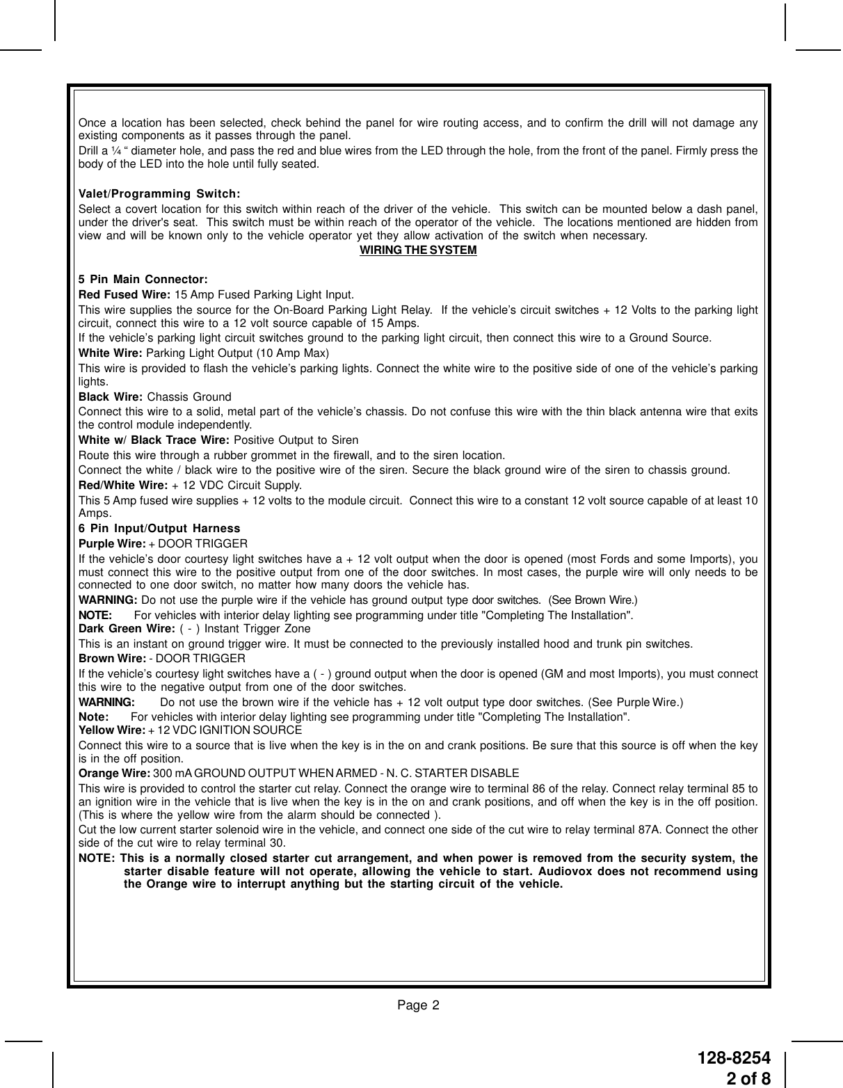 Page 2 of 8 - Audiovox Audiovox-Aps57E-Installation-Manual- 128-7127  Audiovox-aps57e-installation-manual