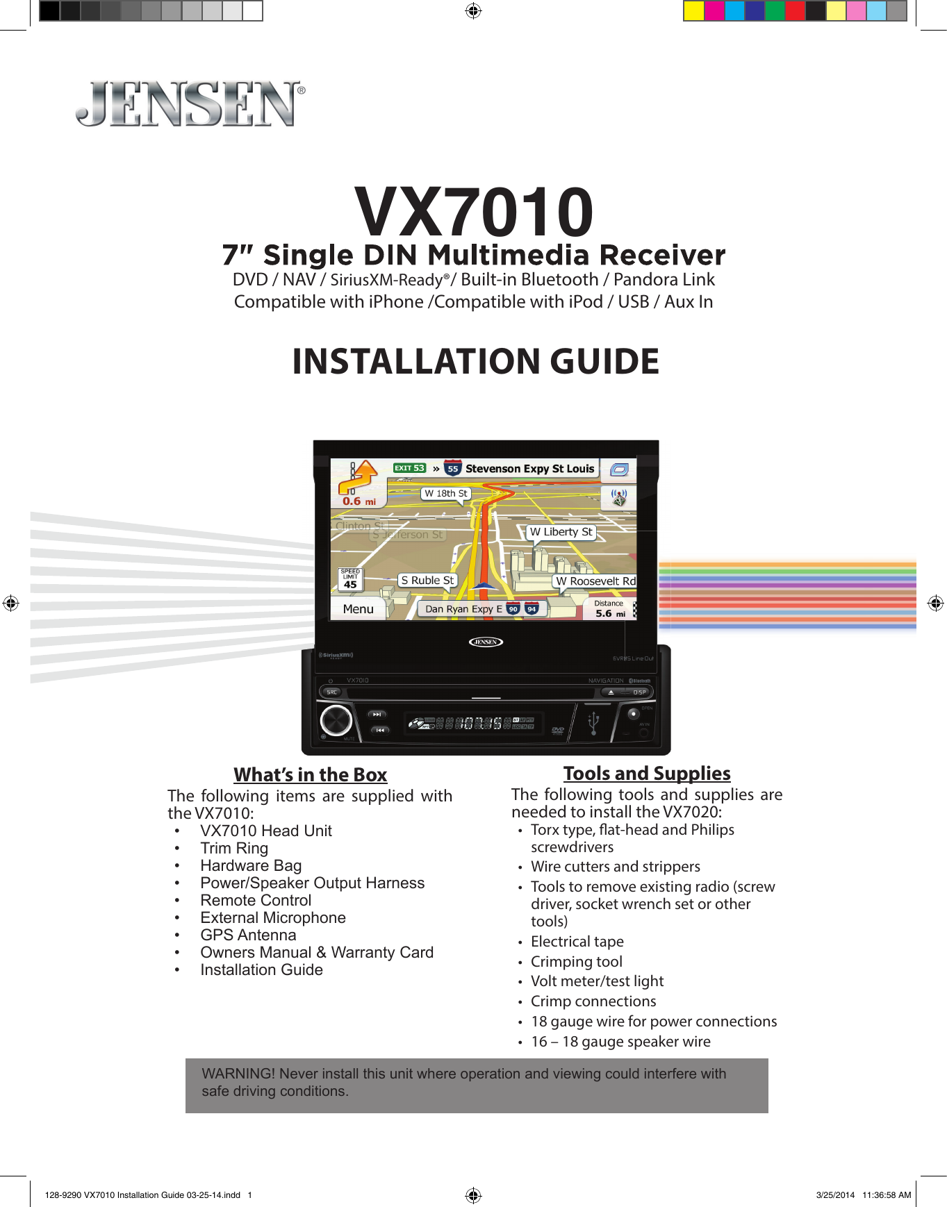 Page 1 of 6 - Audiovox Audiovox-Vx7010-Installation-Manual-  Audiovox-vx7010-installation-manual