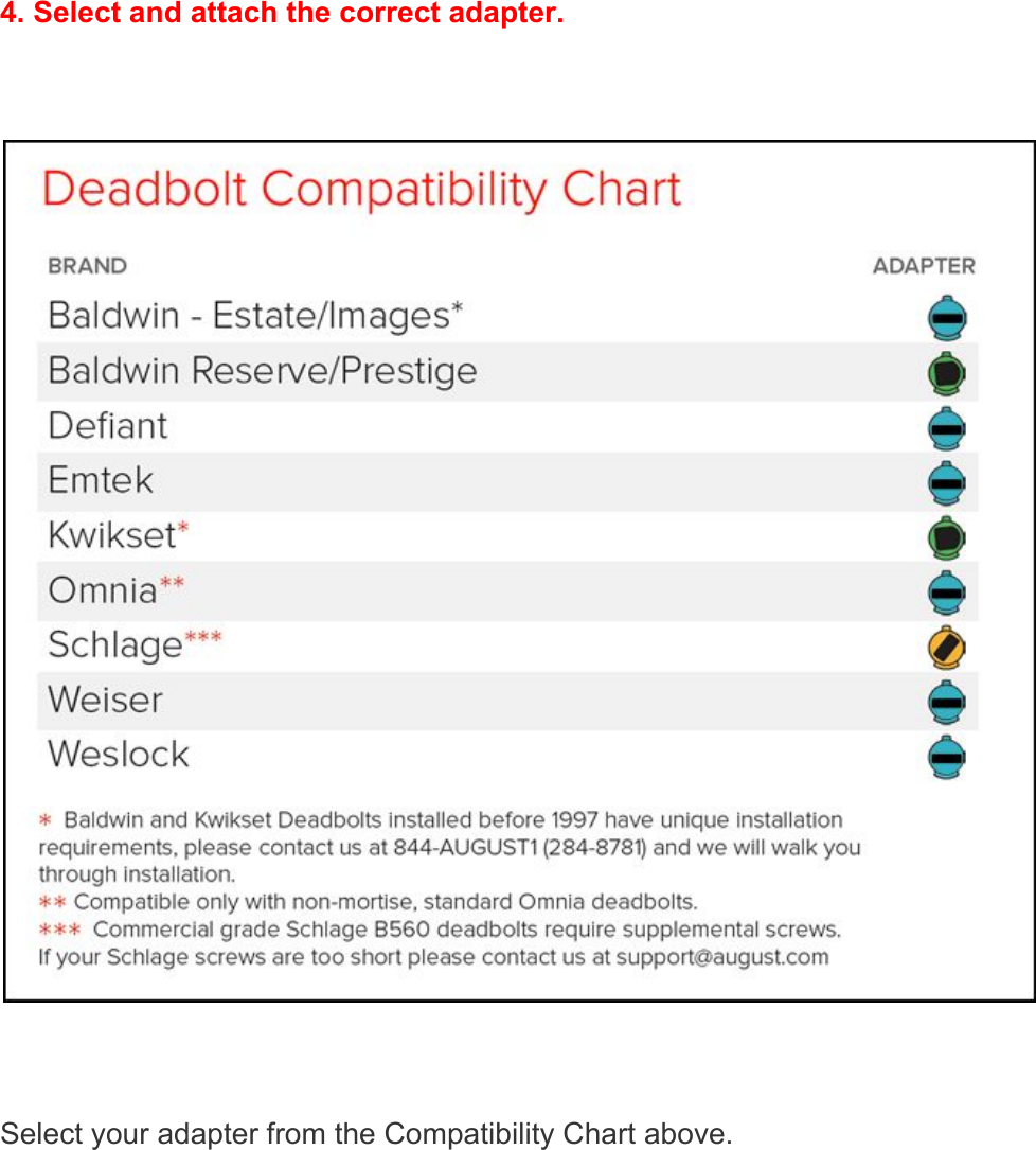  4. Select and attach the correct adapter.    Select your adapter from the Compatibility Chart above.  