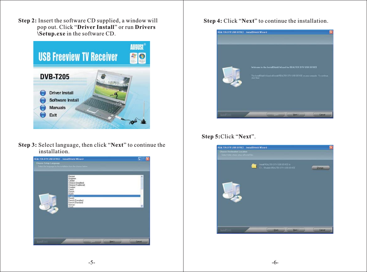 Page 5 of 12 - August T205 User Manual EN DVB-T205