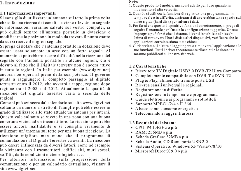 Page 3 of 12 - August T210_ Manual_it_20160901 DVB-T210 IT