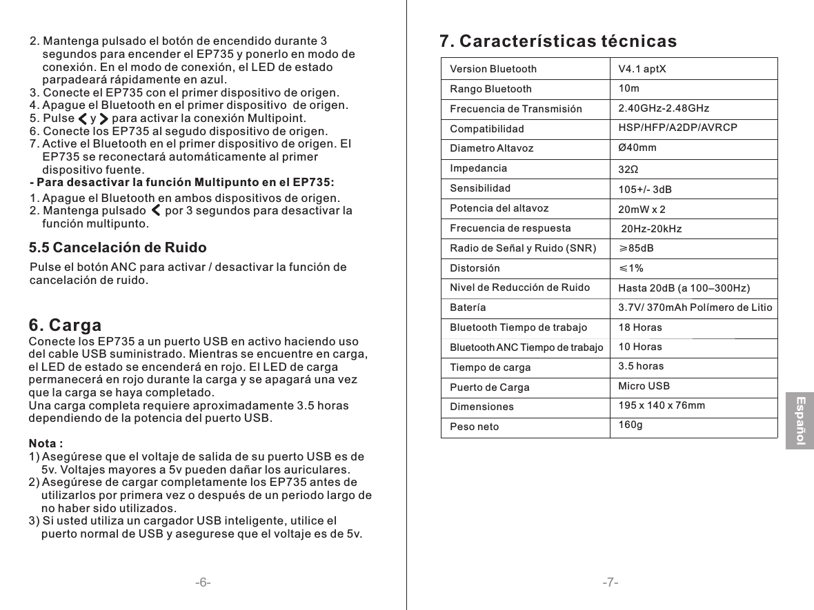 Page 5 of 7 - August EP735_manual_20171011 EP735 ES