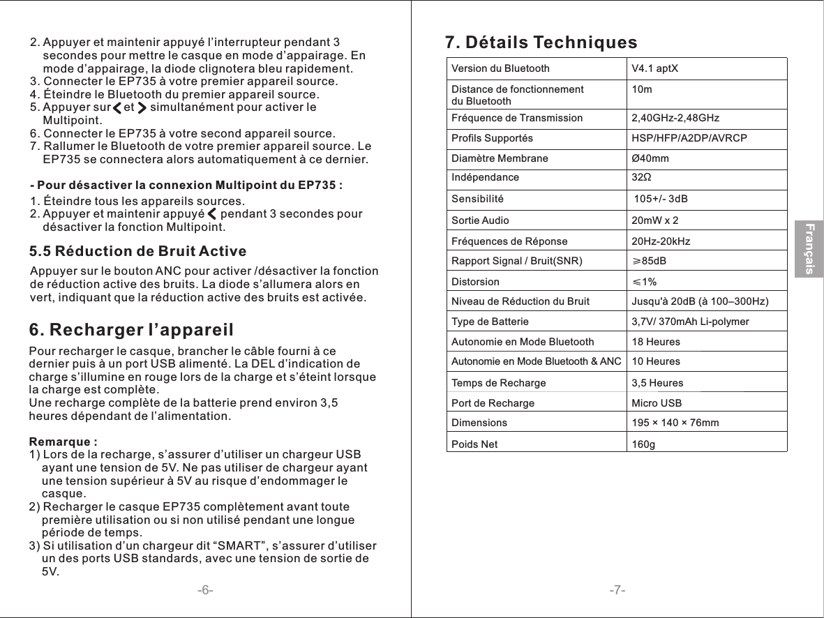Page 5 of 6 - August EP735_manual_20171011 EP735 FR