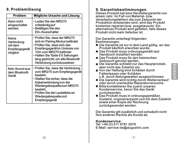 Page 5 of 6 - August MR270_manual_20160907 MR270 DE