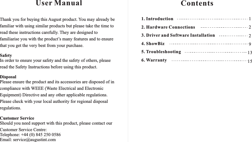 Page 2 of 10 - August VGB100_ Manual_en_20160909 VGB100 EN