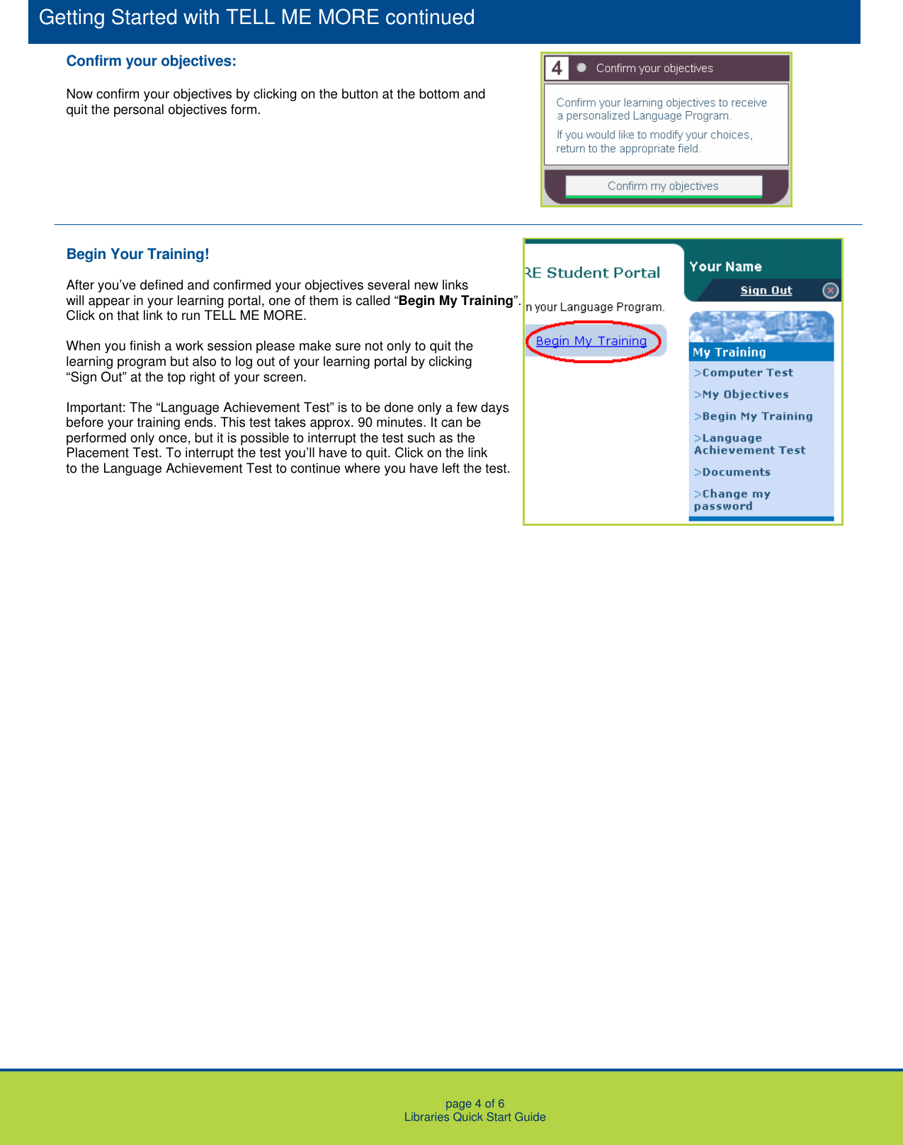 Page 4 of 6 - Auralog Auralog-Tell-Me-More-Language-Learning-Quick-Start-Manual Libraries_QuickStartGuide