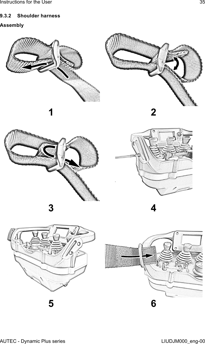 AUTEC - Dynamic Plus seriesInstructions for the User 35LIUDJM000_eng-009.3.2  Shoulder harnessAssembly121 2343 4565 6