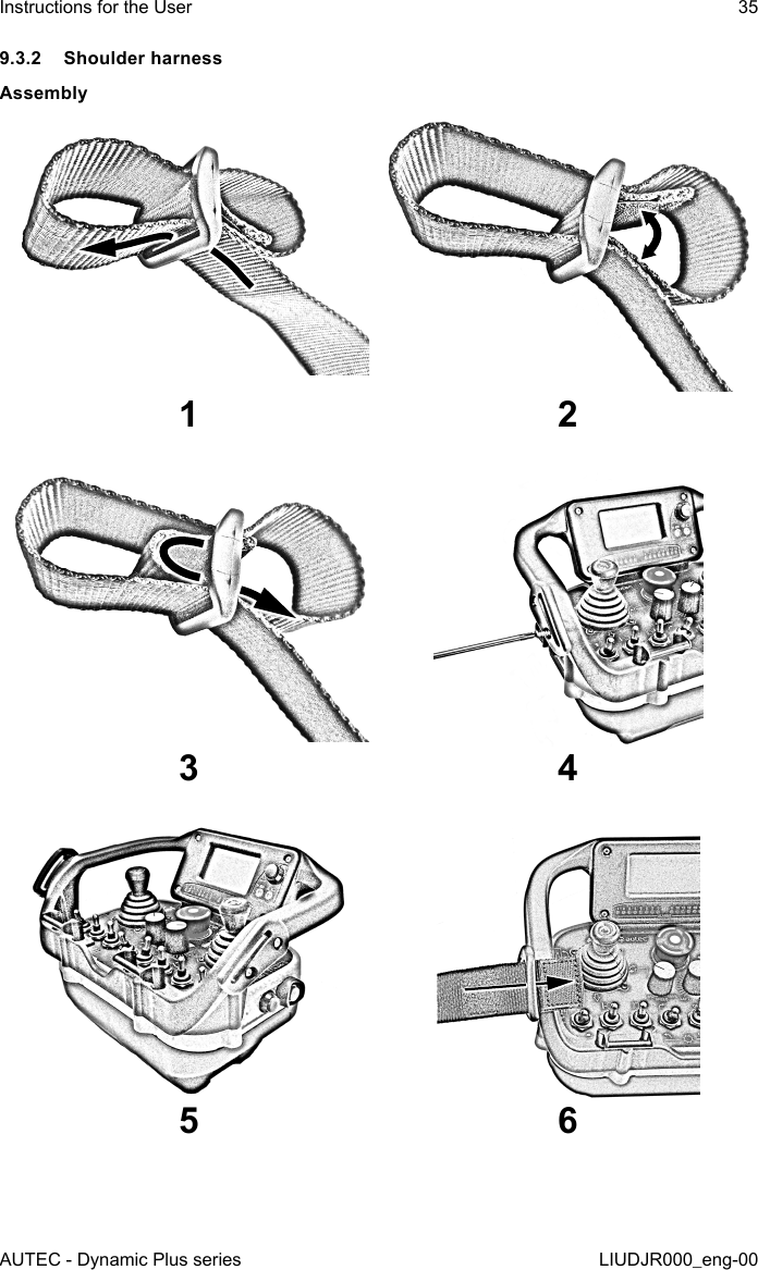 AUTEC - Dynamic Plus seriesInstructions for the User 35LIUDJR000_eng-009.3.2  Shoulder harnessAssembly121 233 45 6