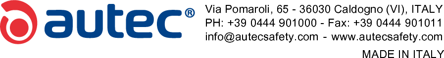 Via Pomaroli, 65 - 36030 Caldogno (VI), ITALYPH: +39 0444 901000 - Fax: +39 0444 901011info@autecsafety.com - www.autecsafety.comMADE IN ITALY