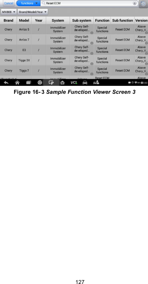 127Figure 16- 3 Sample Function Viewer Screen 3