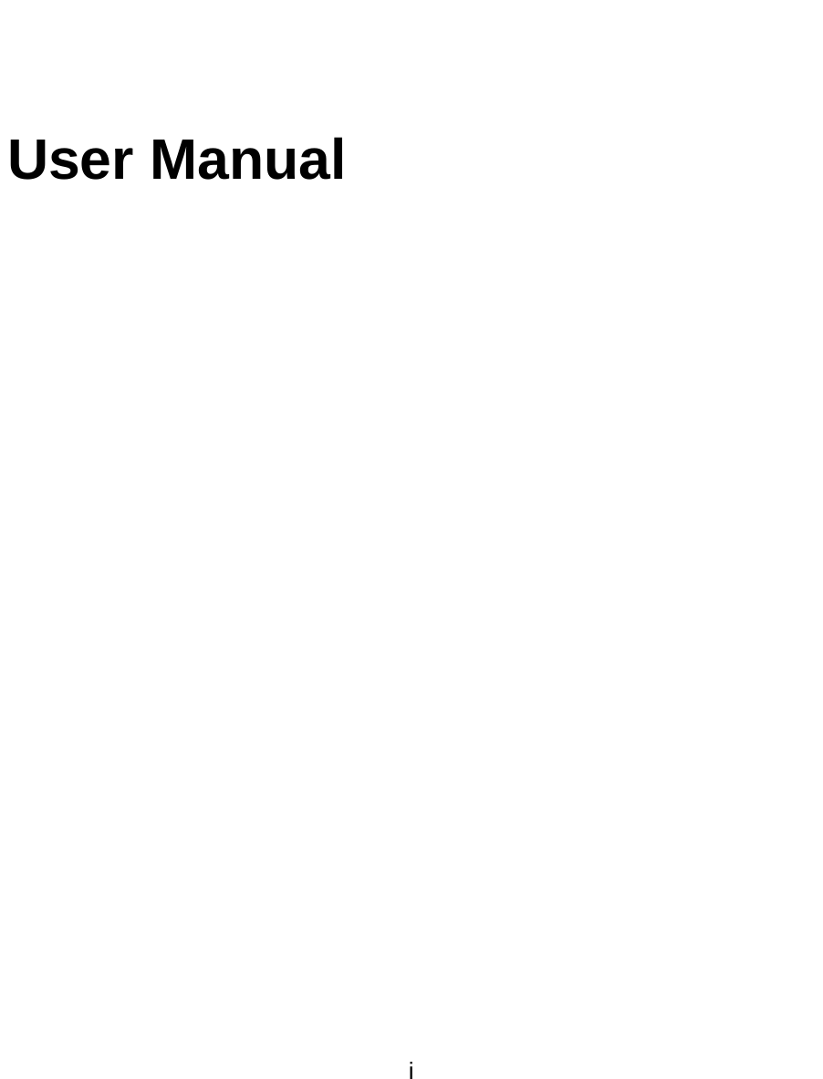  i     User Manual    