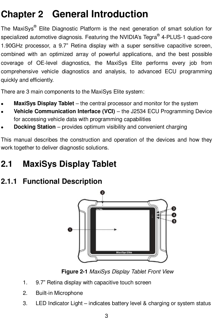 Page 10 of Autel Intelligent Tech MAXISYSELITE2 AUTOMOTIVE DIAGNOSTIC & ANALYSIS SYSTEM User Manual 