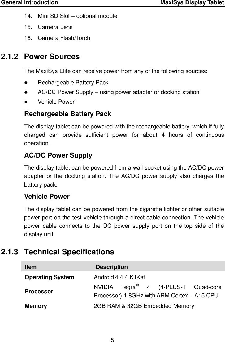 Page 12 of Autel Intelligent Tech MAXISYSELITE2 AUTOMOTIVE DIAGNOSTIC & ANALYSIS SYSTEM User Manual 