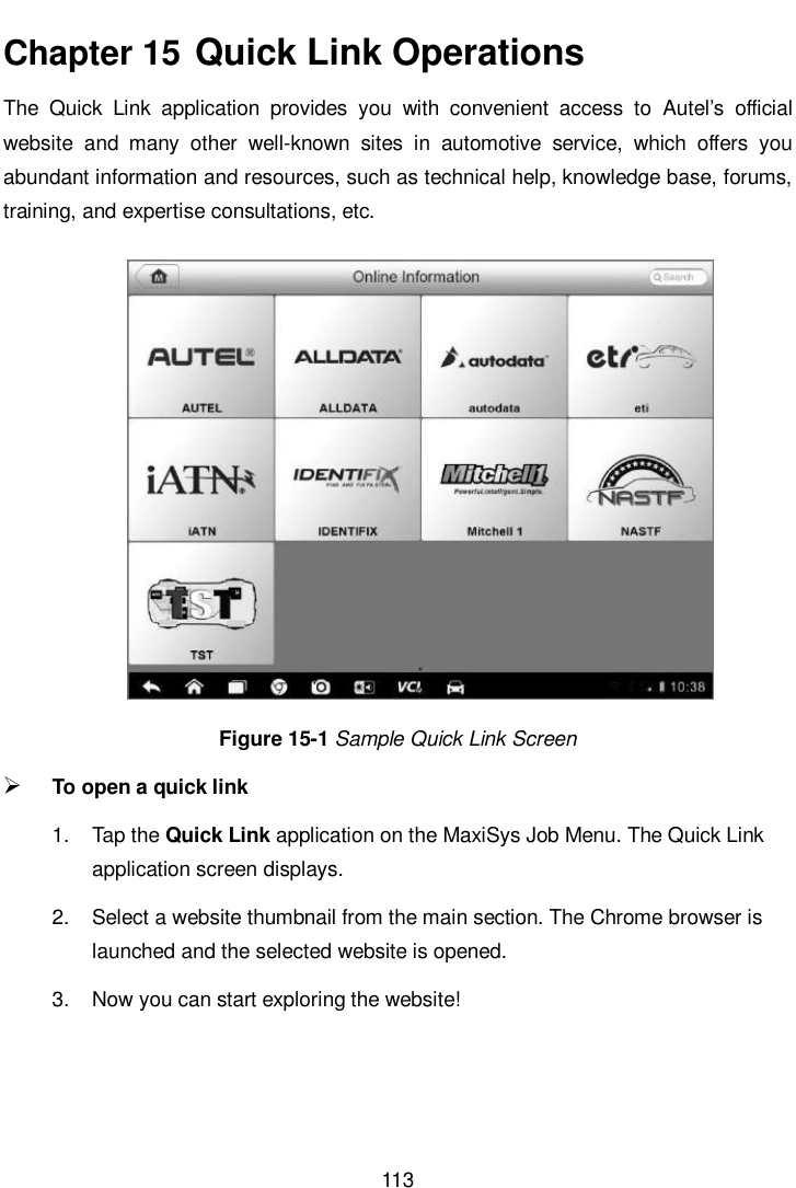 Page 120 of Autel Intelligent Tech MAXISYSMY906BT AUTOMOTIVE DIAGNOSTIC & ANALYSIS SYSTEM User Manual 