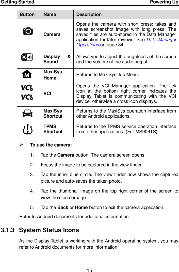 Page 22 of Autel Intelligent Tech MAXISYSMY906BT AUTOMOTIVE DIAGNOSTIC & ANALYSIS SYSTEM User Manual 